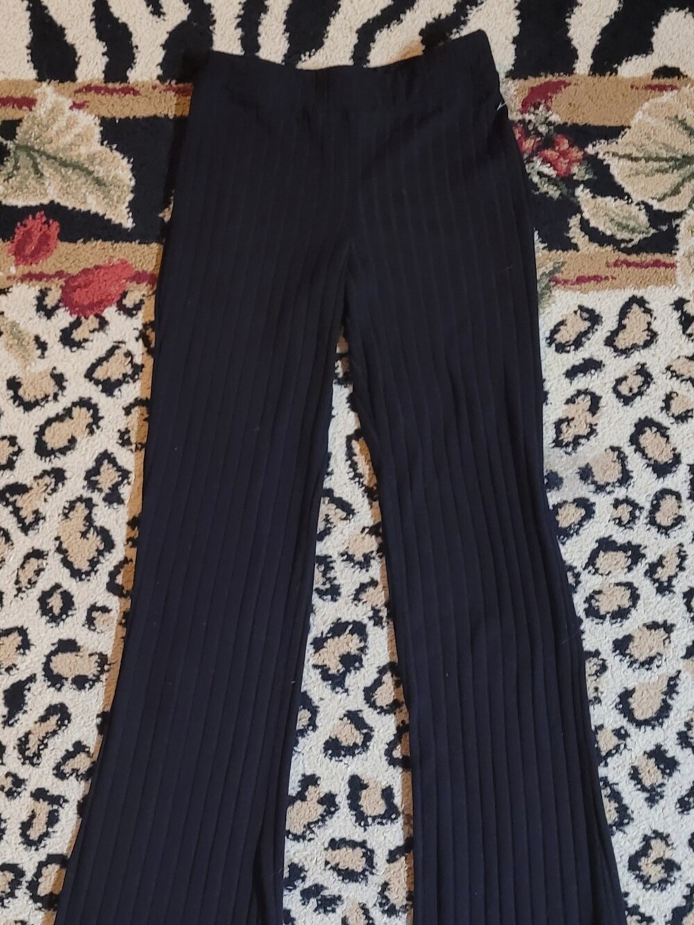 Nordstrom B.P Black Ribbed Wide-Leg Pants Xxs